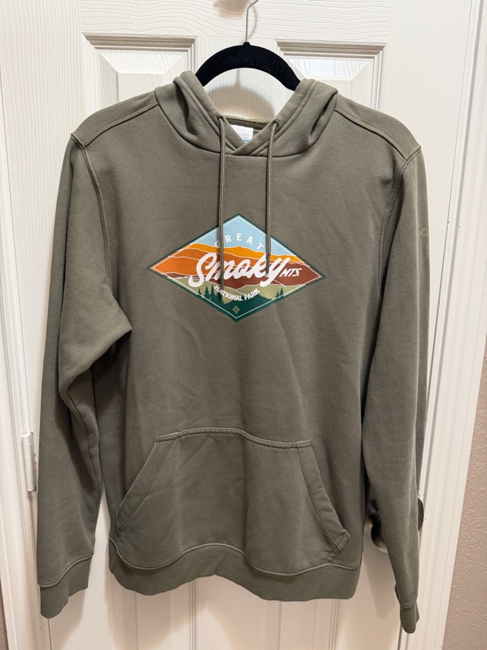 Columbia Olive Green Smoky Mountains Graphic Hoodie